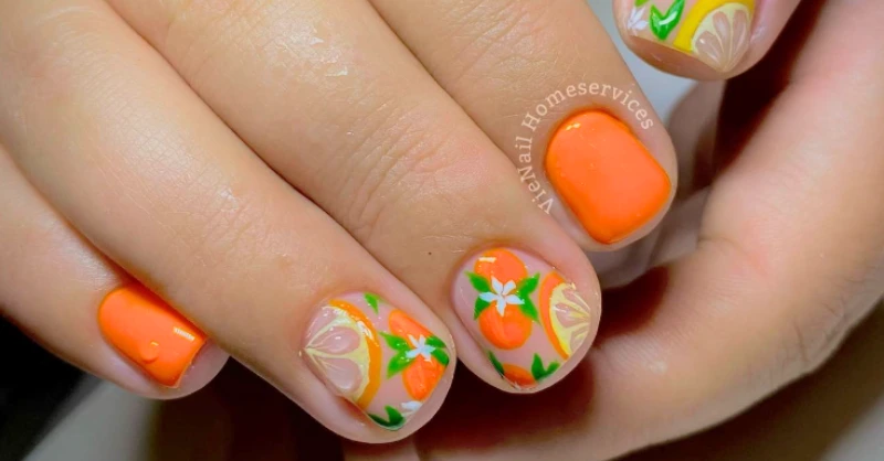 orange nail close up 5 vienail hanoi where in vietnam